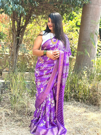Beautiful Designer Summer Special Bandhej Soft Digital Print Dola Silk Saree