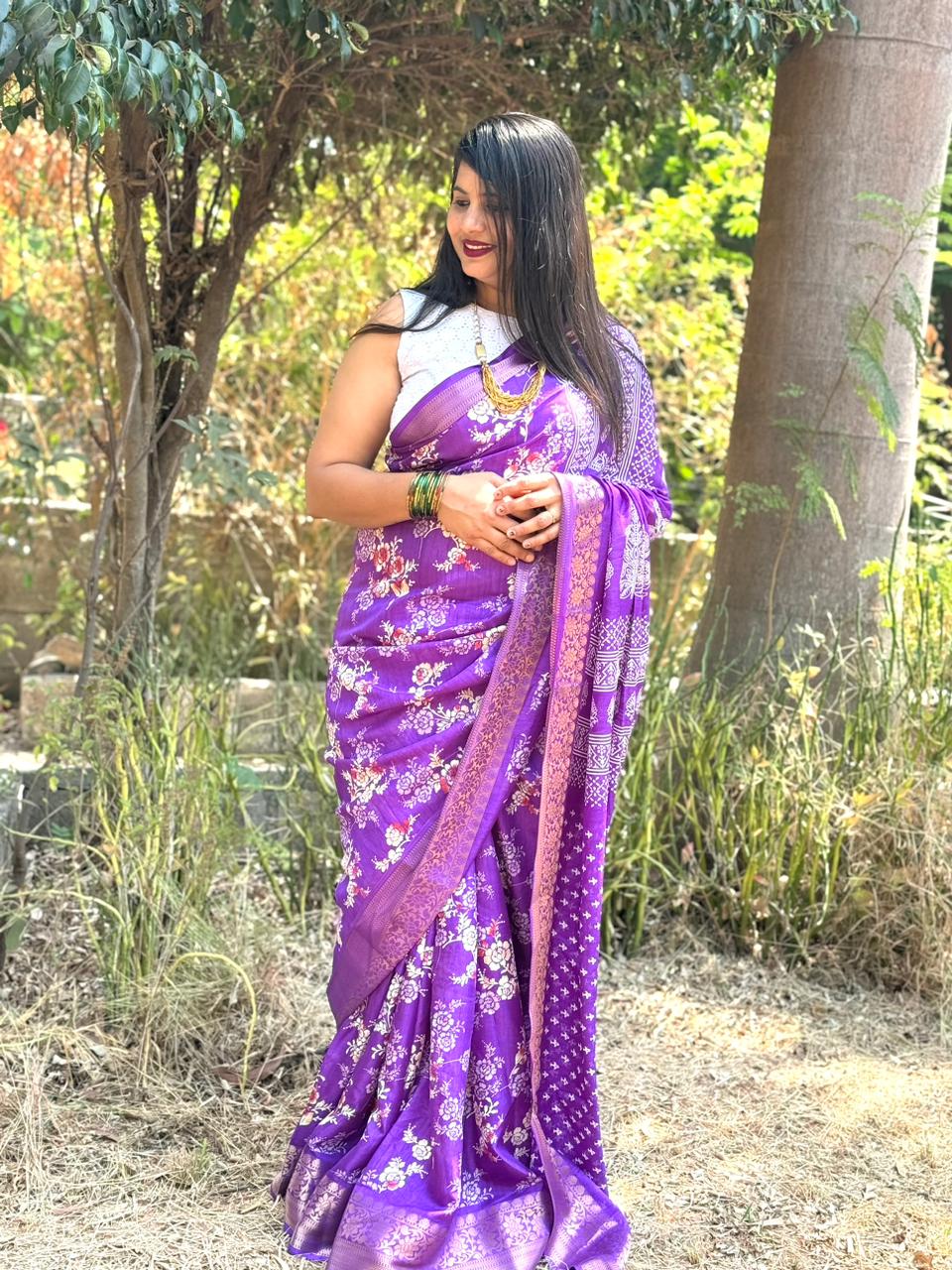 Beautiful Designer Summer Special Bandhej Soft Digital Print Dola Silk Saree