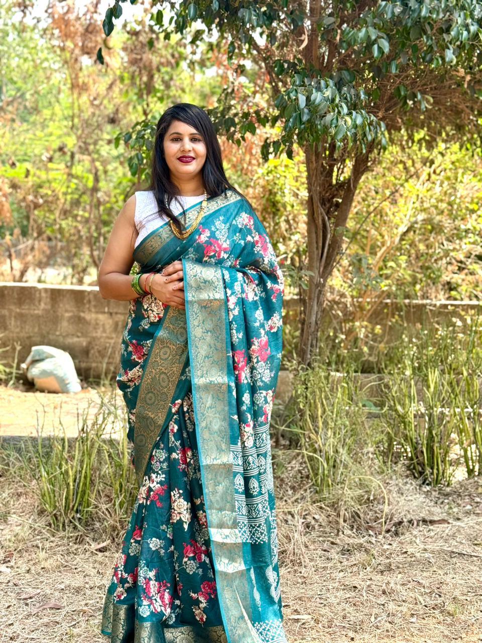 Beautiful Designer Summer Special Bandhej Soft Digital Print Dola Silk Saree