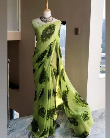 Beautiful Designer Soft Georgette With Digital Print Saree