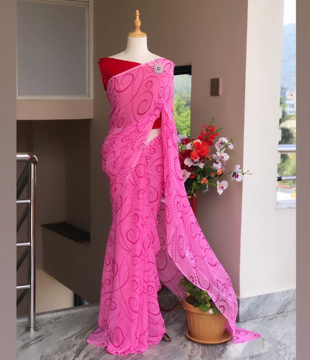 Beautiful Designer Soft Georgette With Digital Print Saree