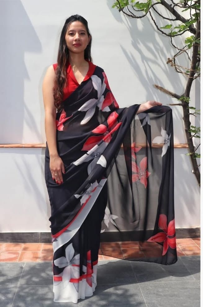 Beautiful Designer Soft Georgette With Digital Print Saree