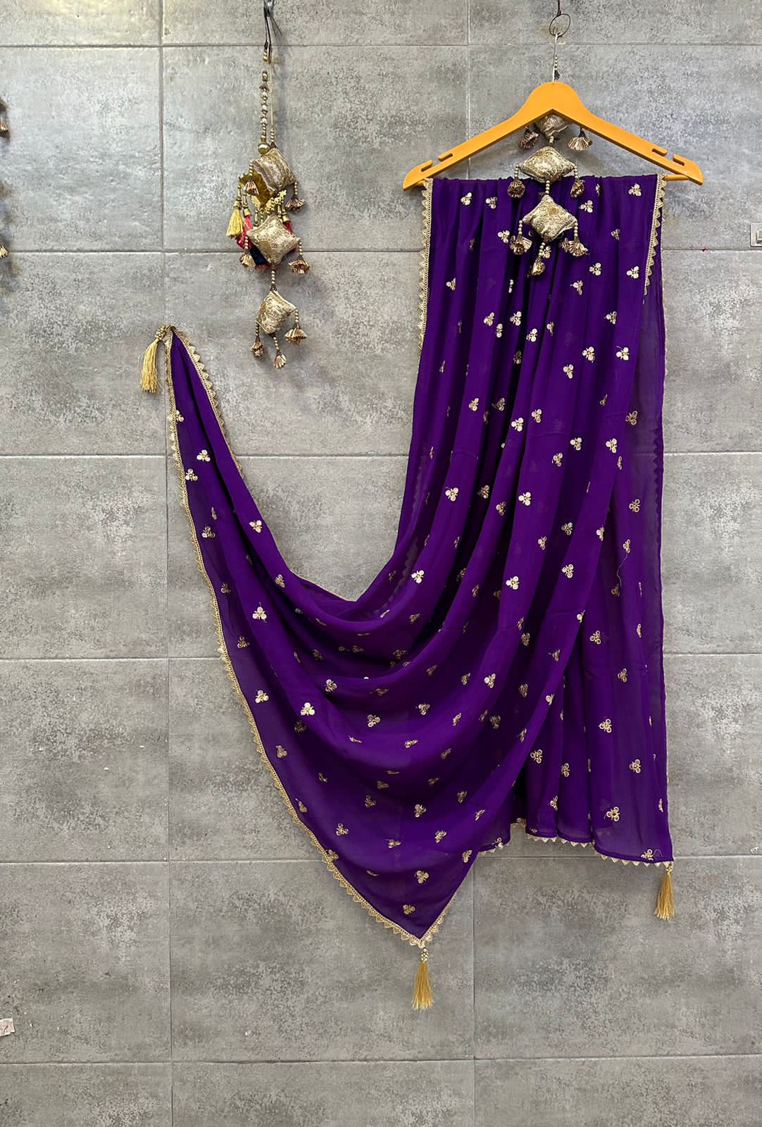 Beautiful Designer Pure Georgette Butti Work Dupatta