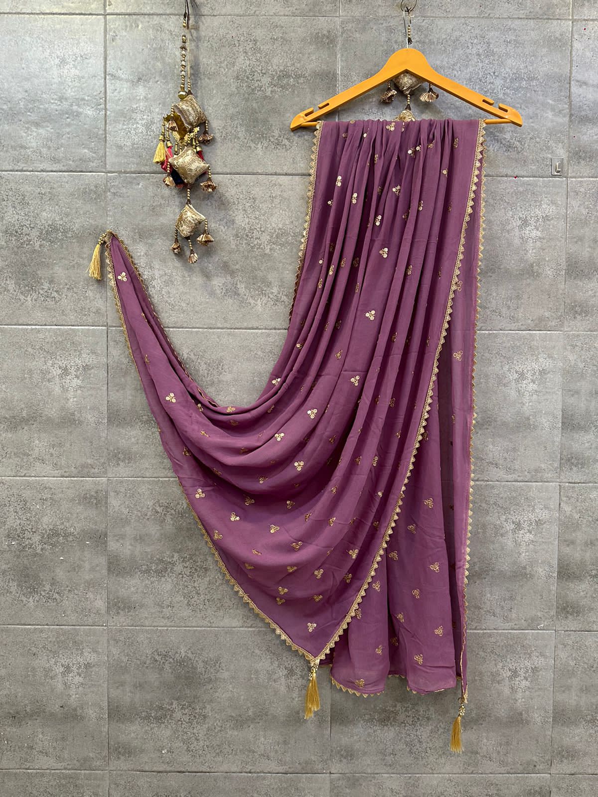 Beautiful Designer Pure Georgette Butti Work Dupatta