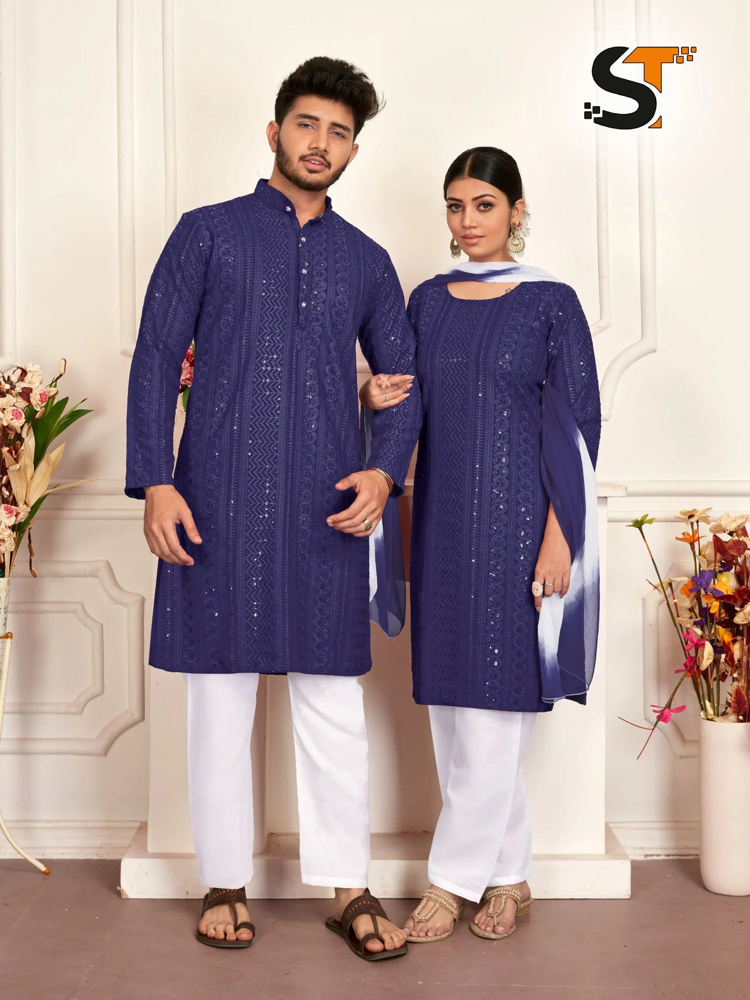 Beautiful Designer Pure Reyon With Sequenc Men&