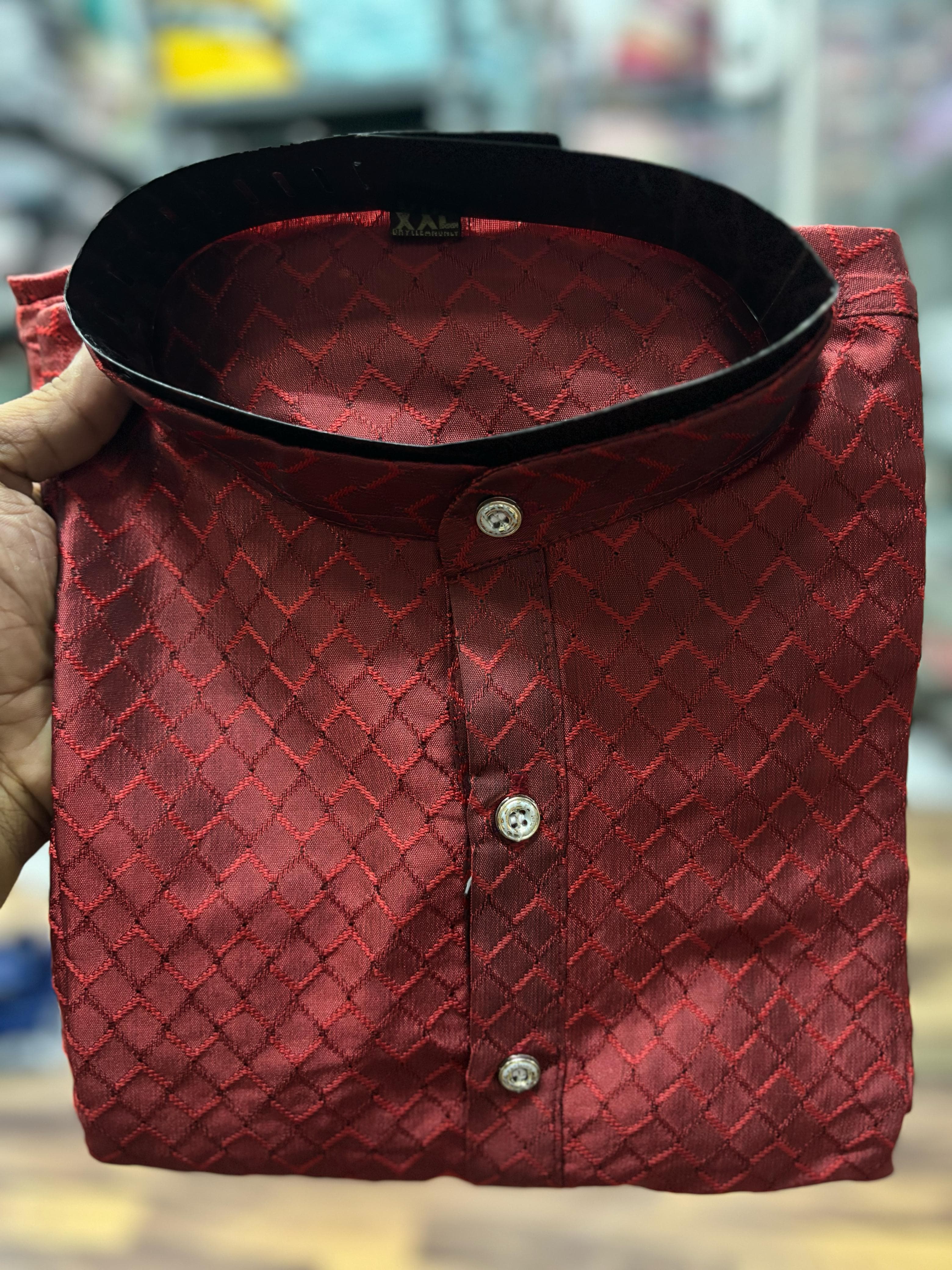 Beautiful Designer Pure Cotton Father Son Matching Combo Kurta Pyjama Set