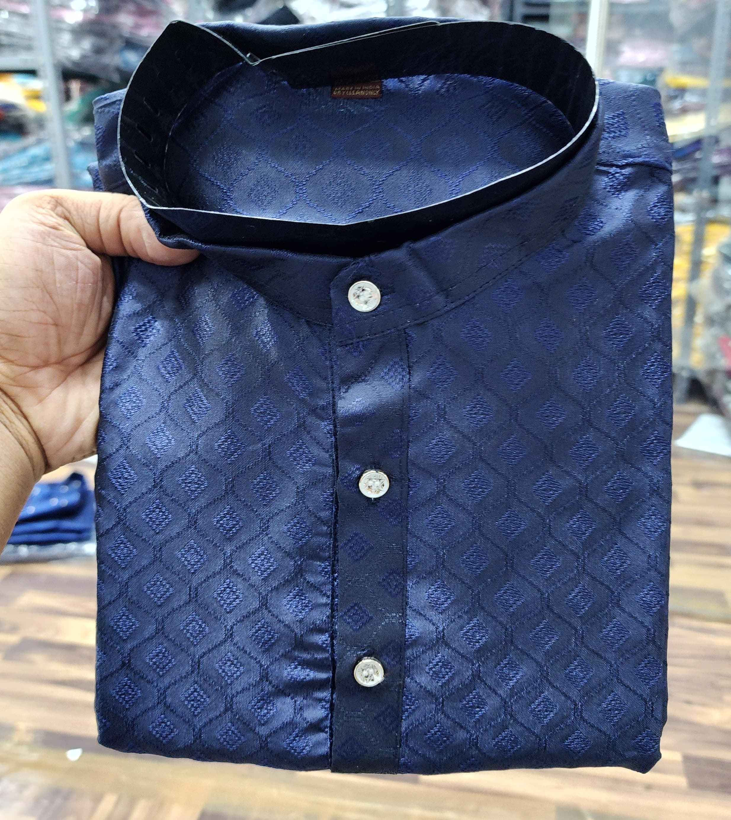 Beautiful Designer Pure Cotton Father Son Matching Combo Kurta Pyjama Set