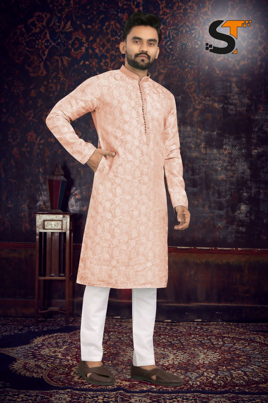 Beautiful Designer Pure Cotton Pintex Tie Kurta Pyjama