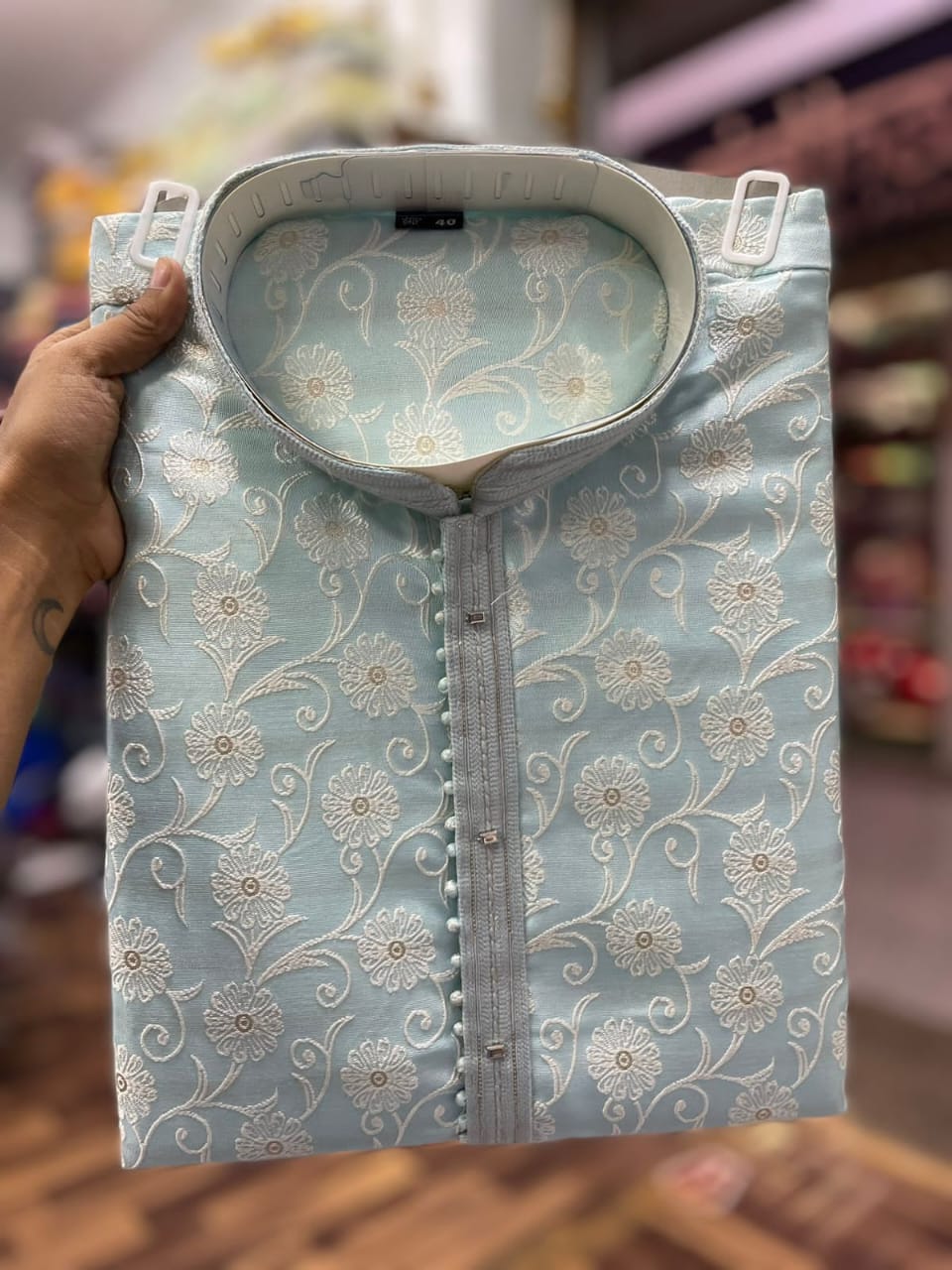 Beautiful Designer Pure Cotton Pintex Tie Kurta Pyjama