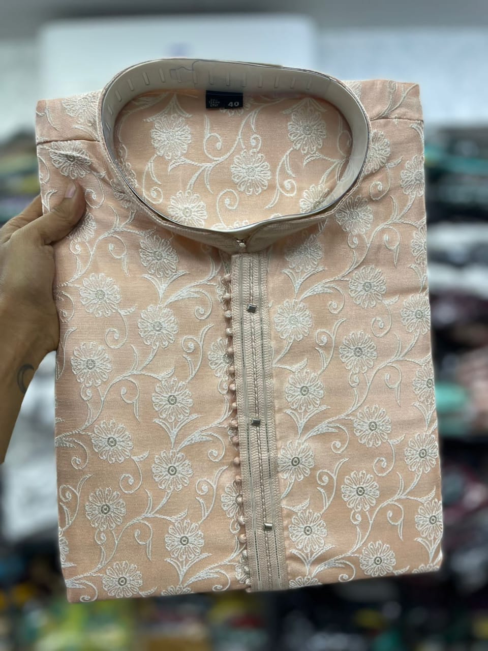 Beautiful Designer Pure Cotton Pintex Tie Kurta Pyjama