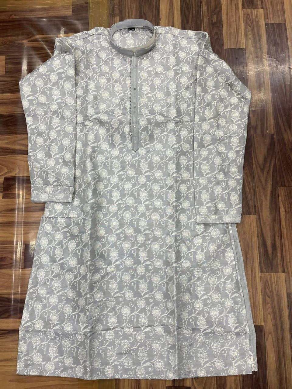 Beautiful Designer Pure Cotton Pintex Tie Kurta Pyjama