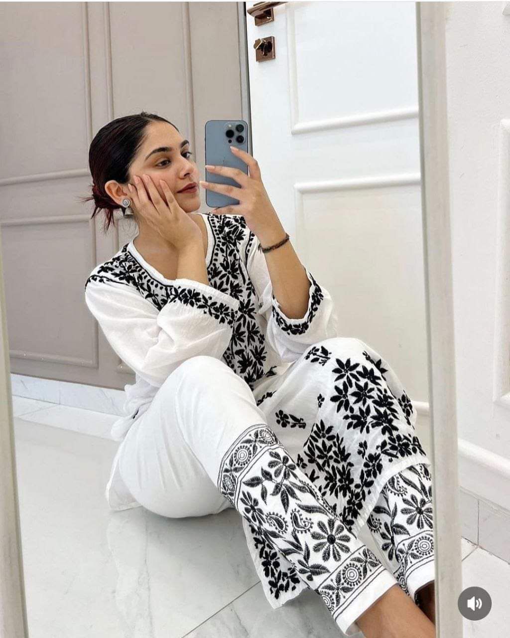 Beautiful Designer Chikankari Kurti Plazzo