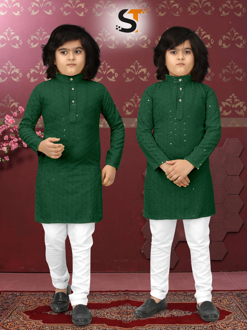 Wedding Special Boy Kid's Heavy Chikankari Kurta Pajama