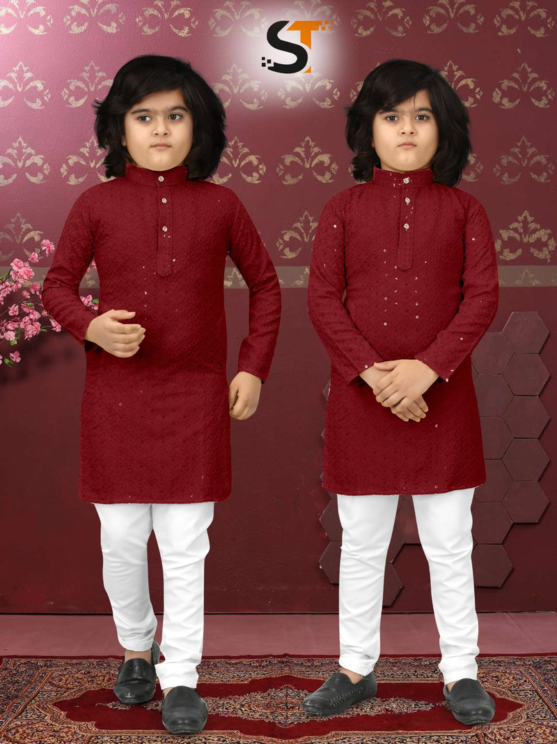 Wedding Special Boy Kid's Heavy Chikankari Kurta Pajama