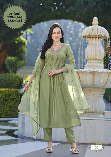 Beautiful Designer Heavy Cotton Kurti Pant With Dupatta Salwar Suit