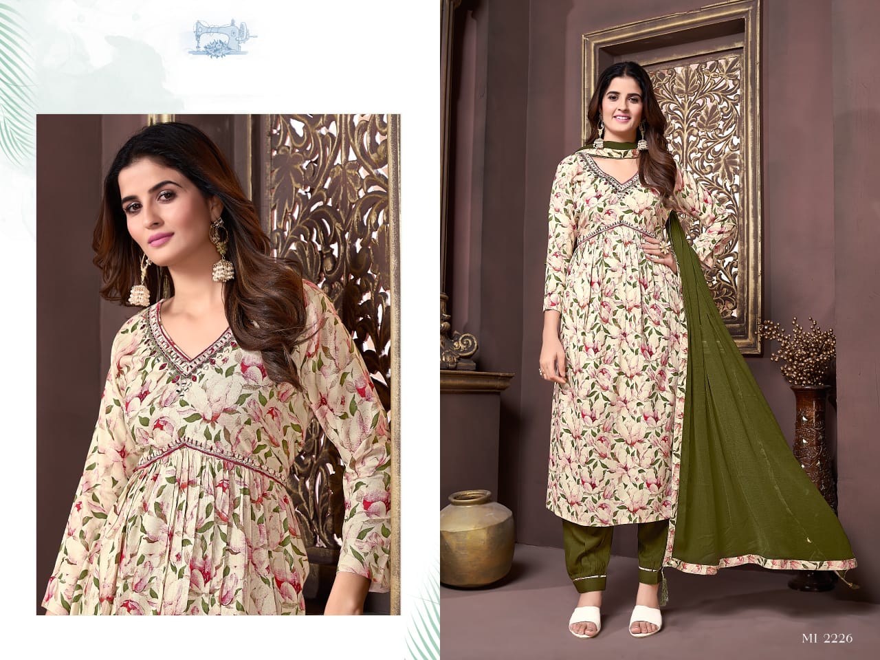 Beautiful Designer Afgani Alia Cut Kurti Pant With Dupatta Salwar Suit