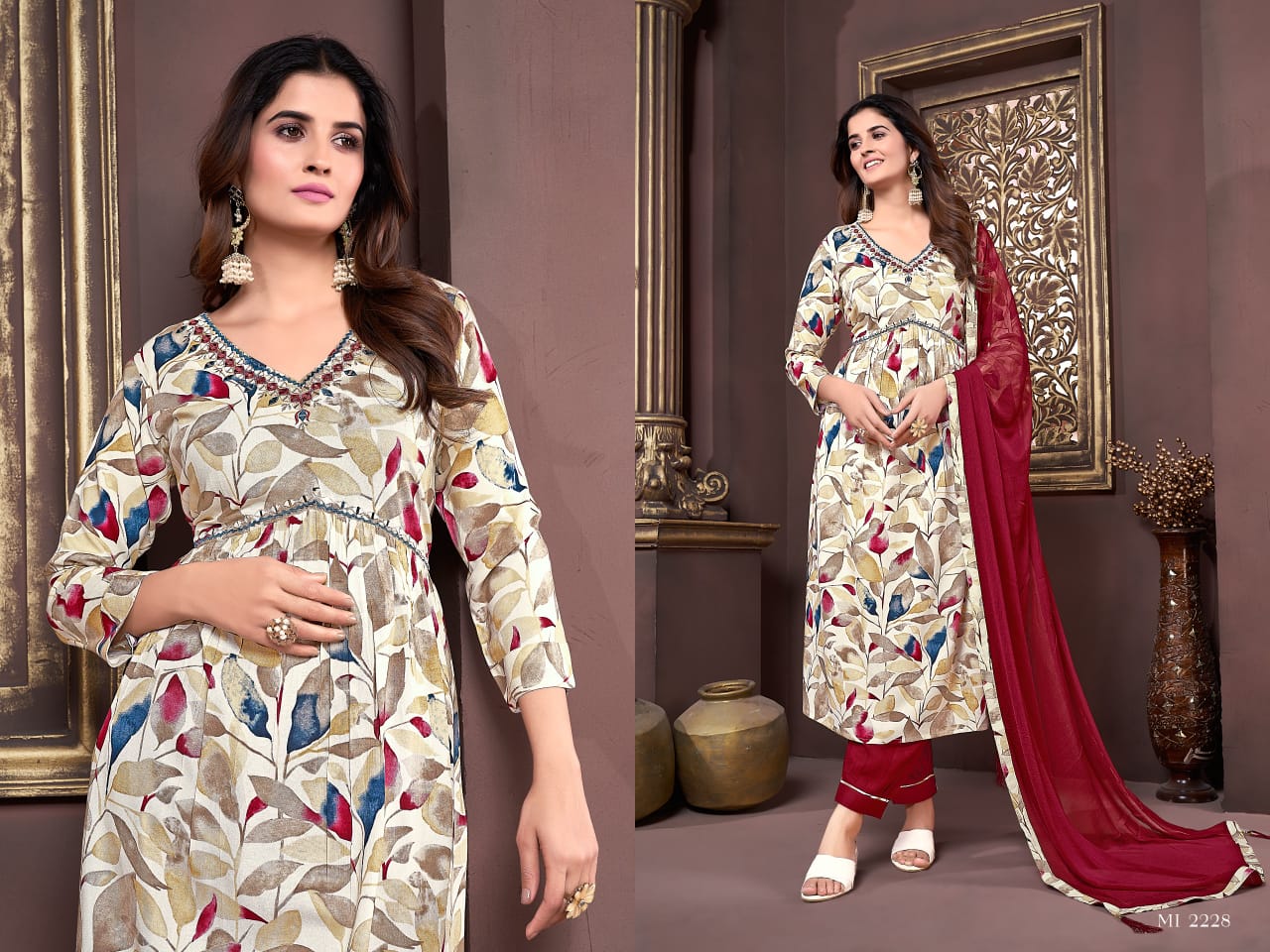 Beautiful Designer Afgani Alia Cut Kurti Pant With Dupatta Salwar Suit