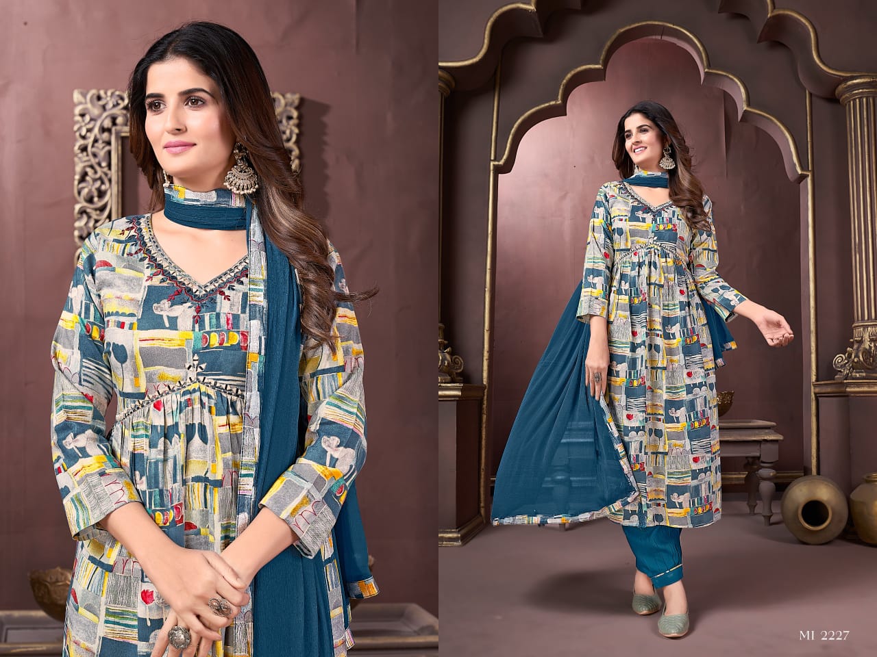 Beautiful Designer Afgani Alia Cut Kurti Pant With Dupatta Salwar Suit
