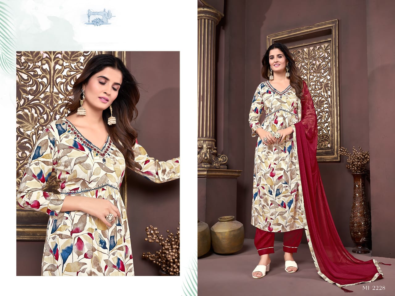 Beautiful Designer Afgani Alia Cut Kurti Pant With Dupatta Salwar Suit