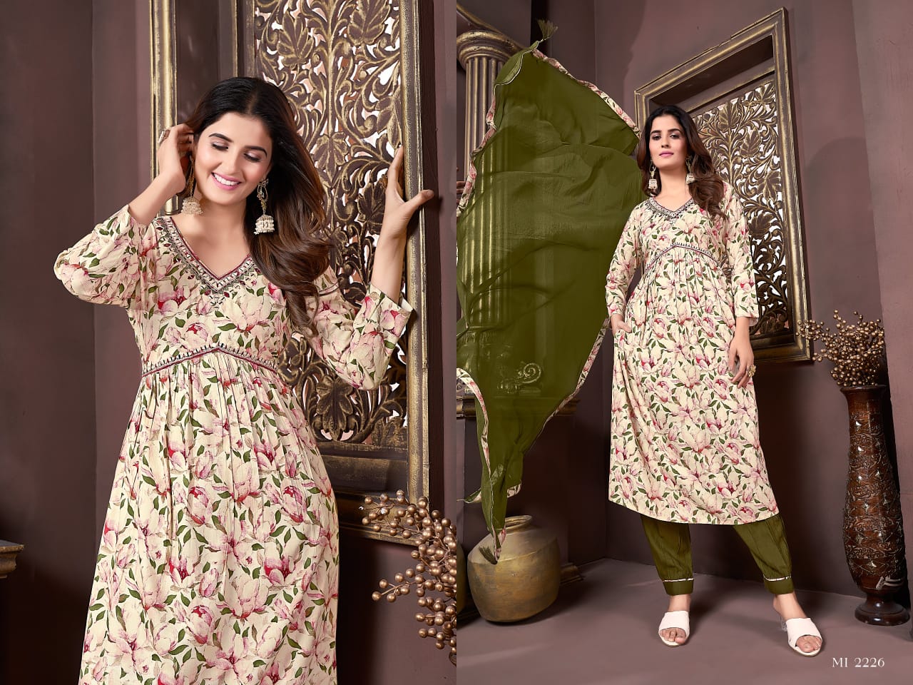 Beautiful Designer Afgani Alia Cut Kurti Pant With Dupatta Salwar Suit