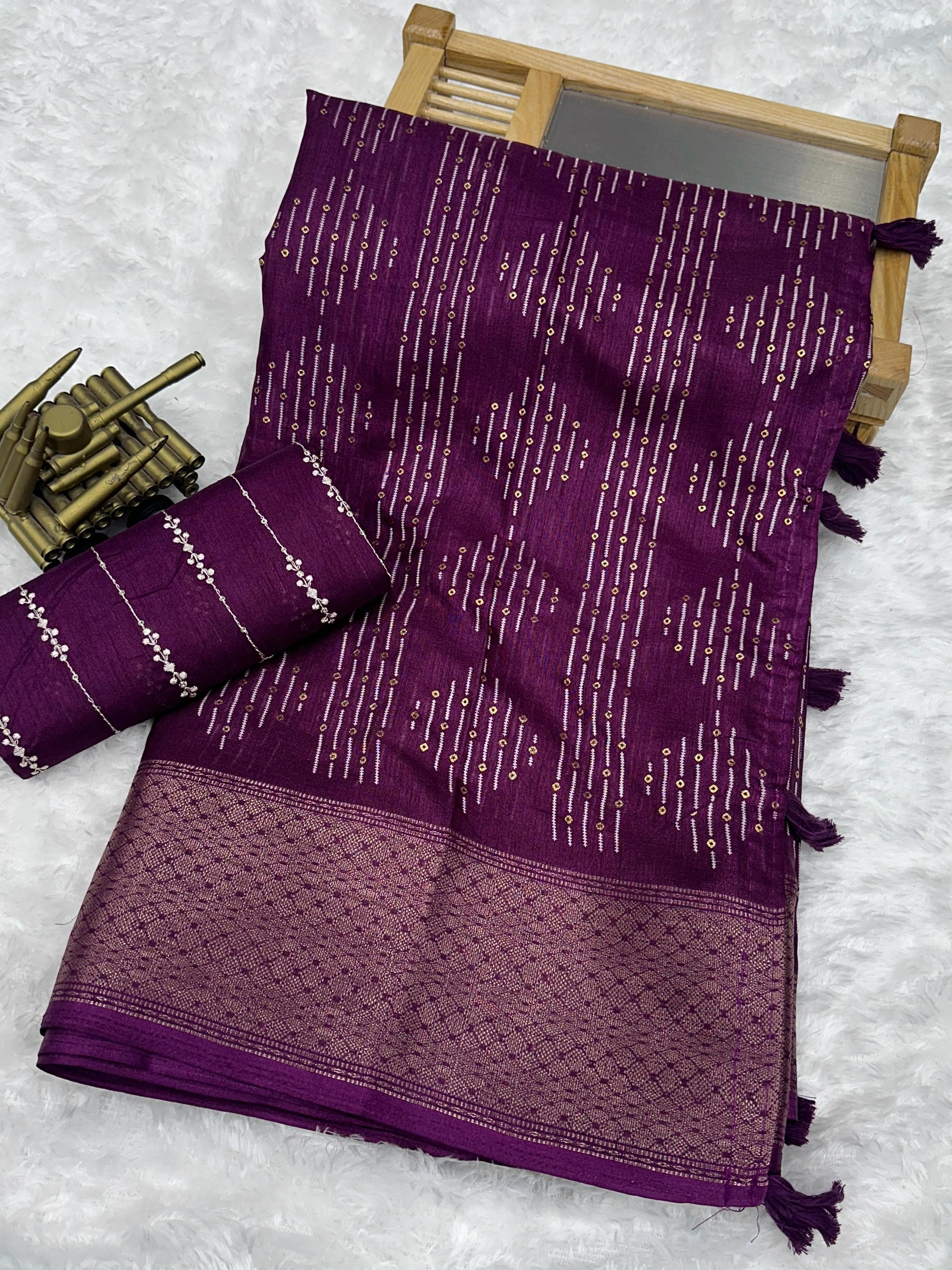 Beautiful Designer Party Wear Soft Muslim Cotton Silk Saree