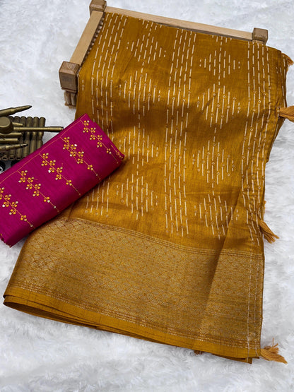 Beautiful Designer Party Wear Soft Muslim Cotton Silk Saree