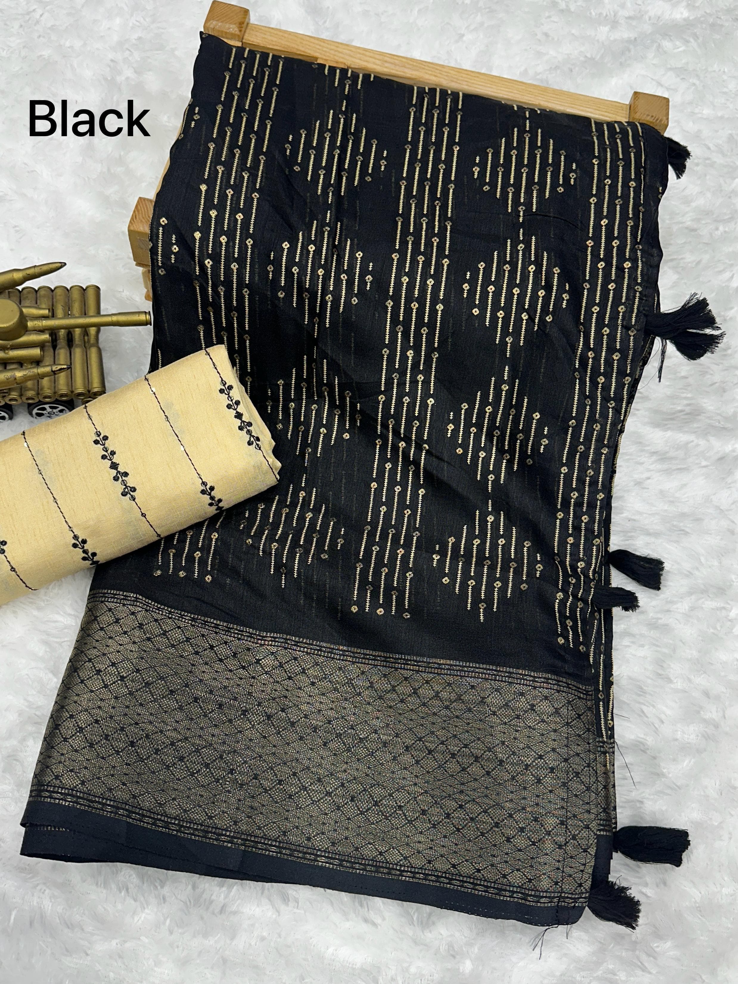 Beautiful Designer Party Wear Soft Muslim Cotton Silk Saree