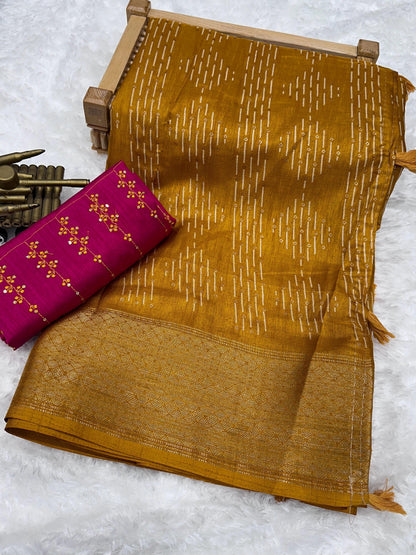 Beautiful Designer Party Wear Soft Muslim Cotton Silk Saree