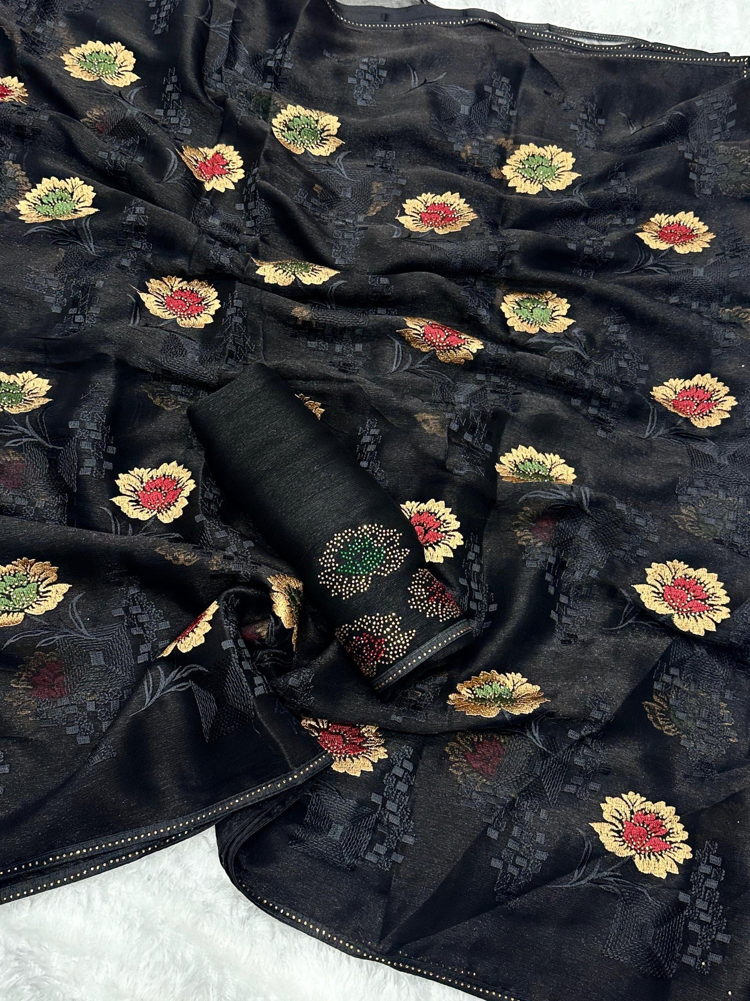 Beautiful Designer Party Wear Sitara Chiffon Saree
