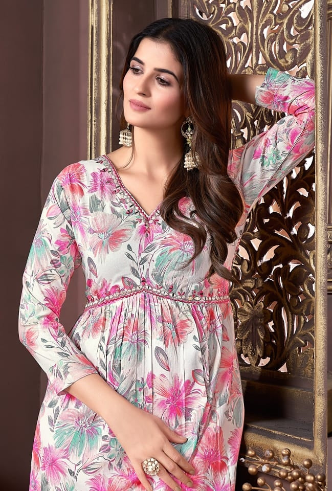 Beautiful Designer Afgani Alia Cut Kurti Pant With Dupatta Salwar Suit