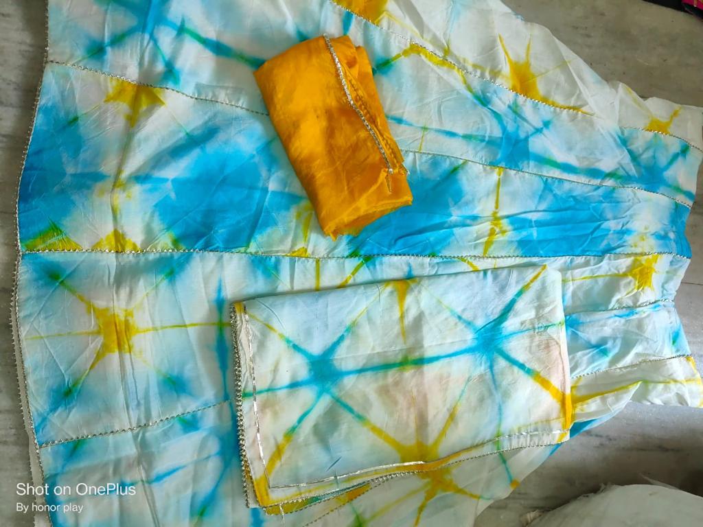 Beautiful Designer Rajasthani Upara Silk Shibori Battik Print Lehenga Choli