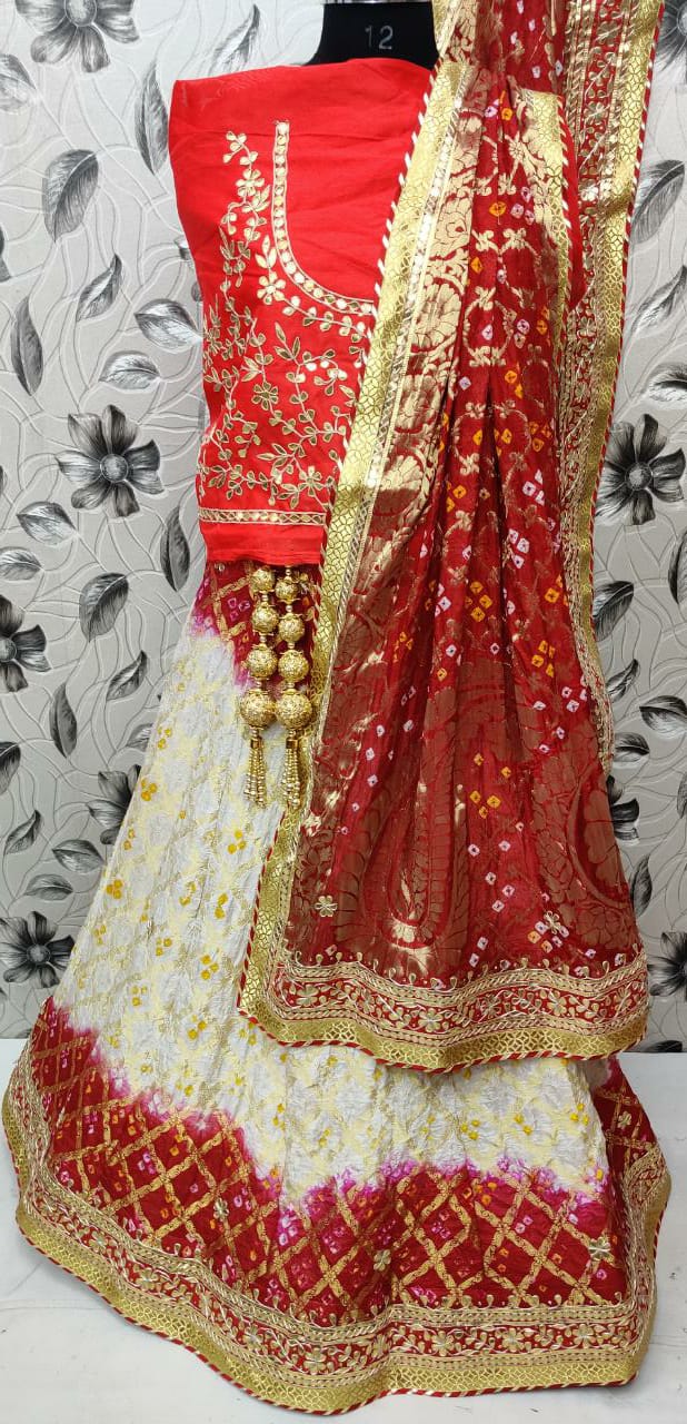 Beautiful Designer Rajasthani Bandhej Gahdchola Lehenga Choli