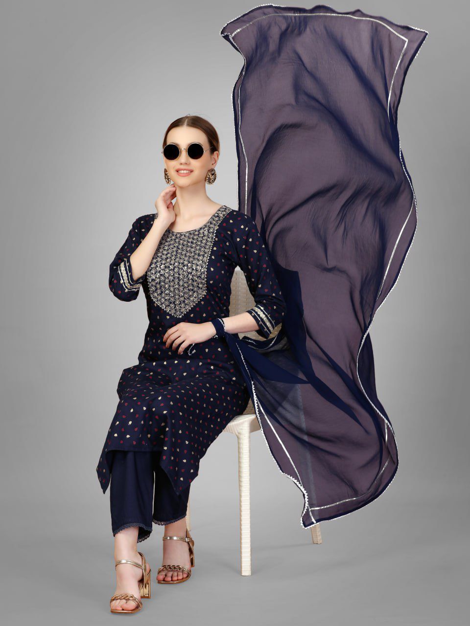 Beautiful Designer Party Wear Kurti Pant Dupatta Salwar Suit