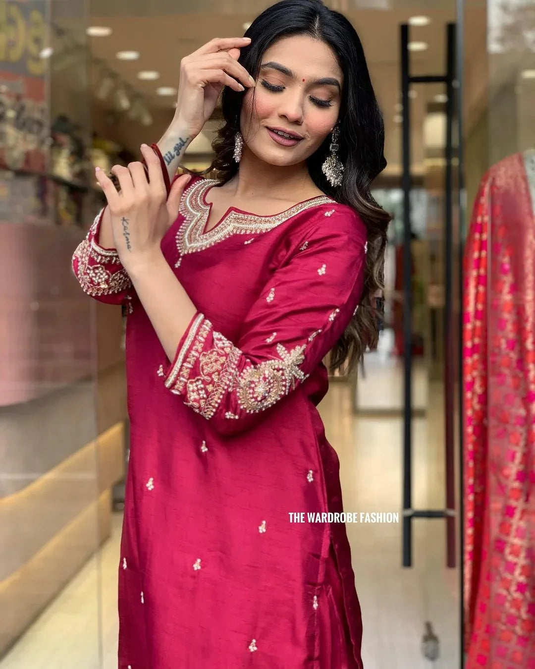 Beautiful Designer Party Wear Chanderi Silk Salwar Suit