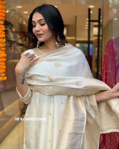 Beautiful Designer Party Wear Chanderi Silk Salwar Suit