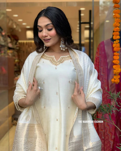 Beautiful Designer Party Wear Chanderi Silk Salwar Suit