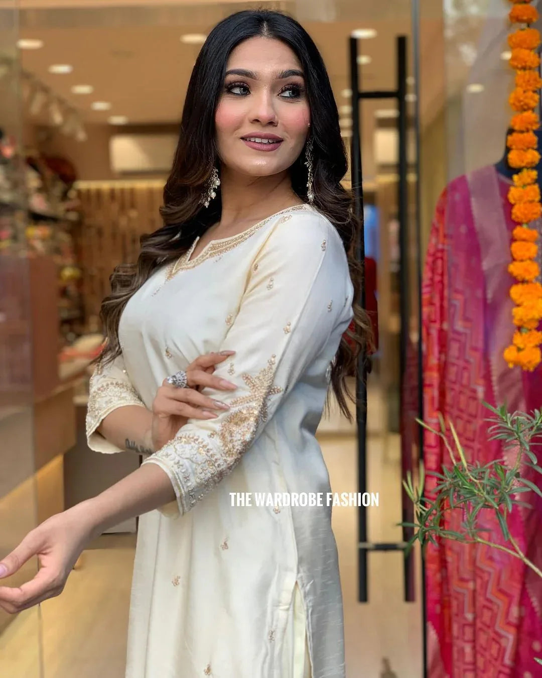 Beautiful Designer Party Wear Chanderi Silk Salwar Suit
