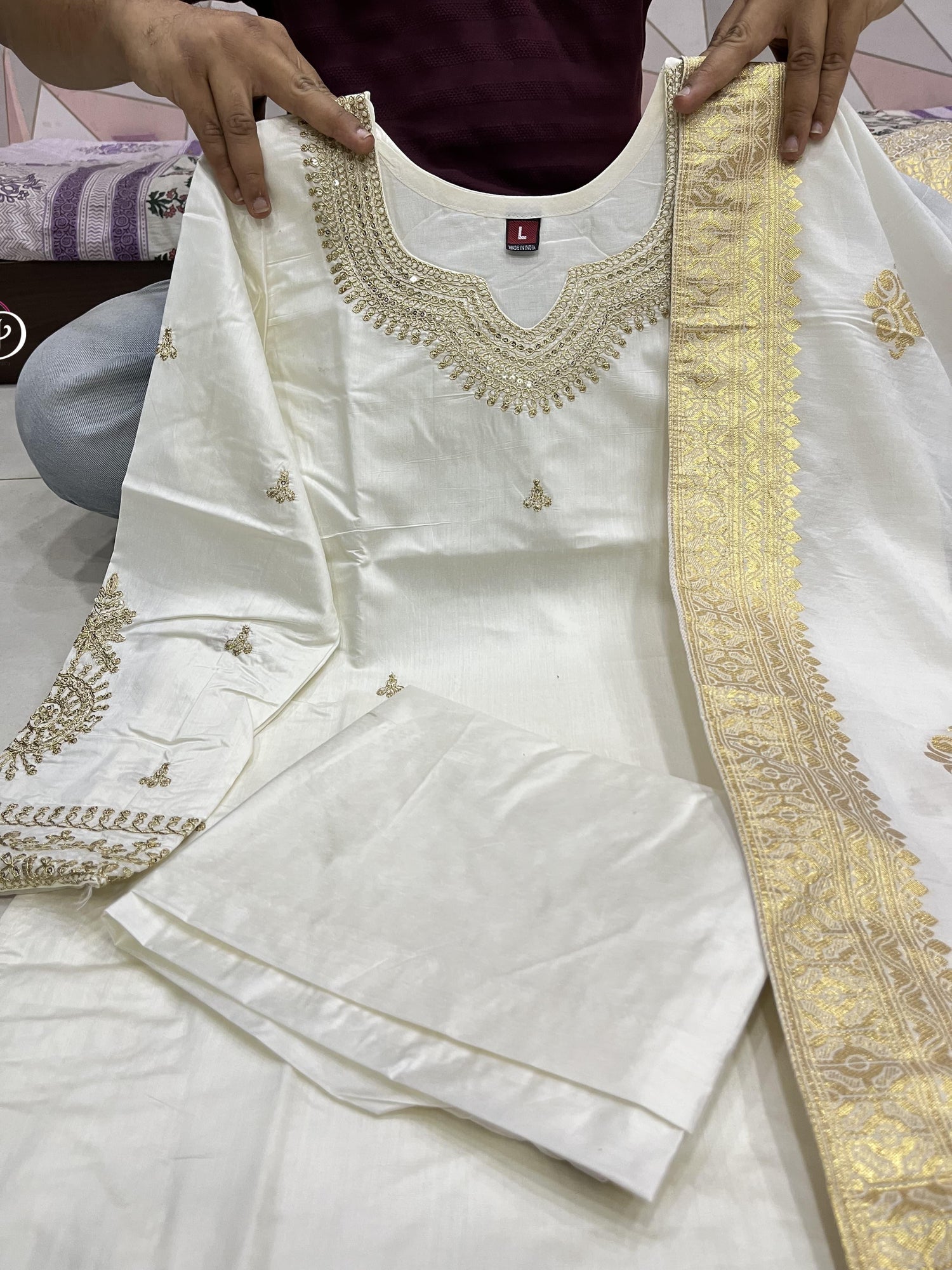 Beautiful Designer Party Wear Chanderi Silk Salwar Suit