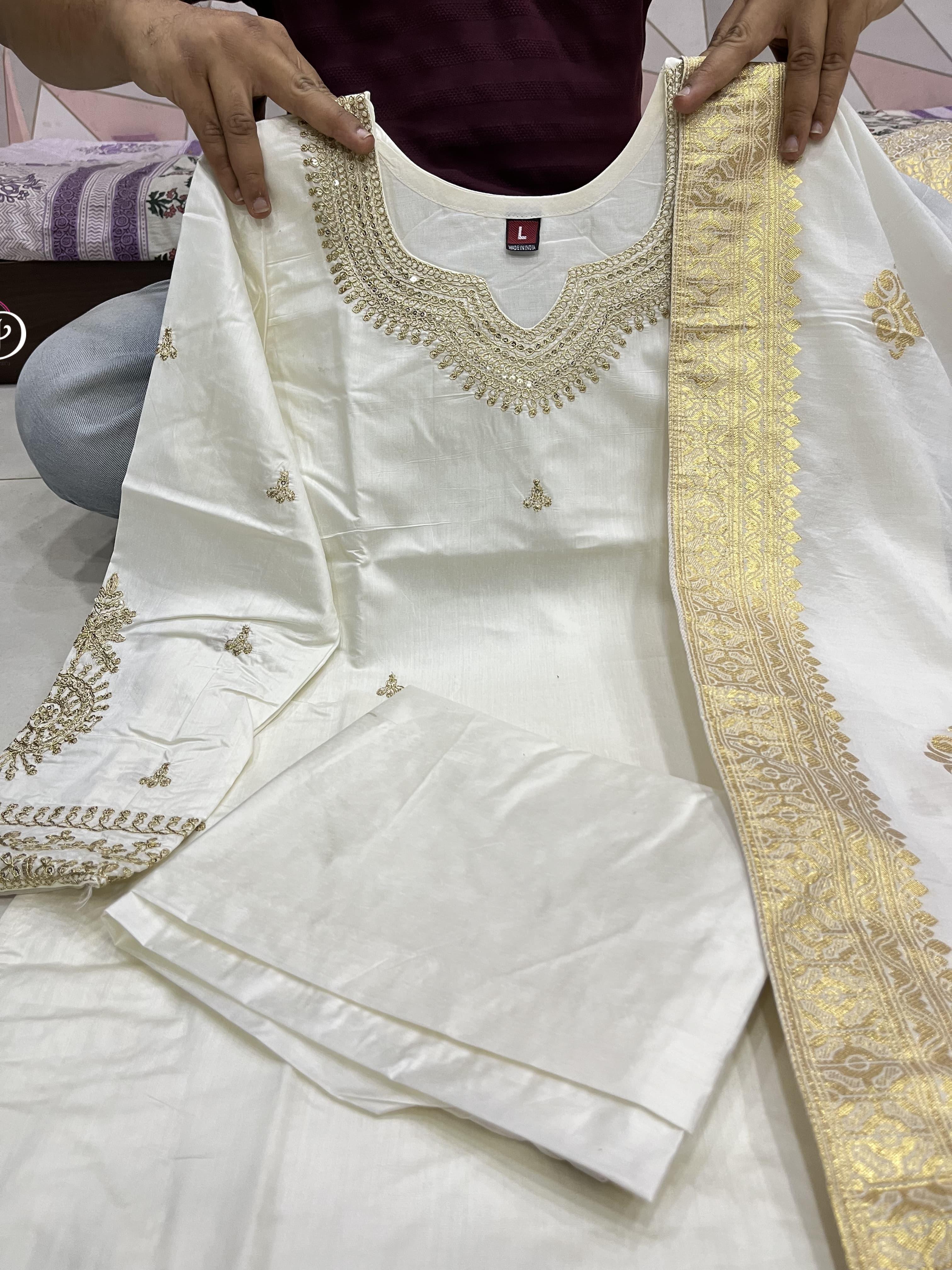 Beautiful Designer Party Wear Chanderi Silk Salwar Suit