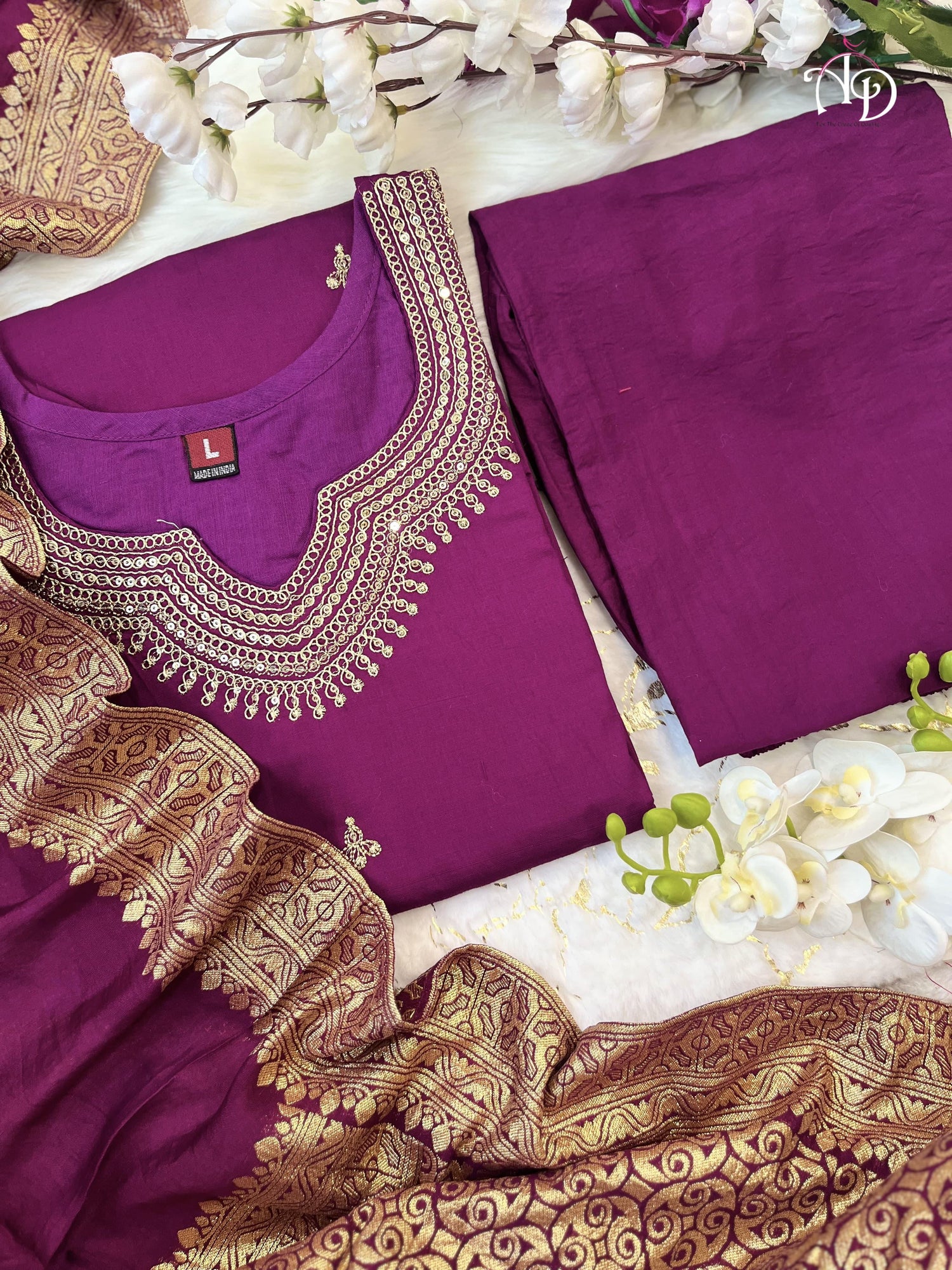 Beautiful Designer Party Wear Chanderi Silk Salwar Suit