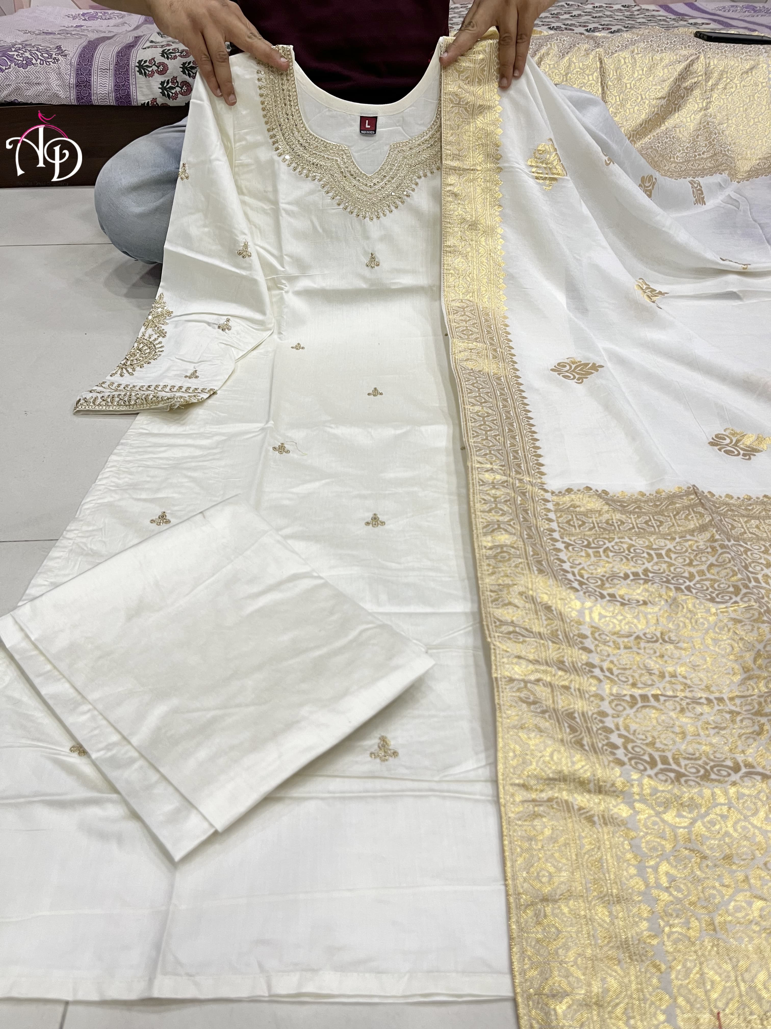 Beautiful Designer Party Wear Chanderi Silk Salwar Suit