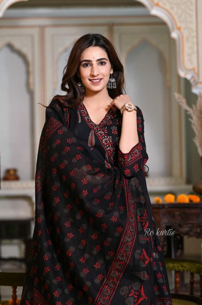 Beautiful Designer Party Wear Pure Cotton Salwar Suit