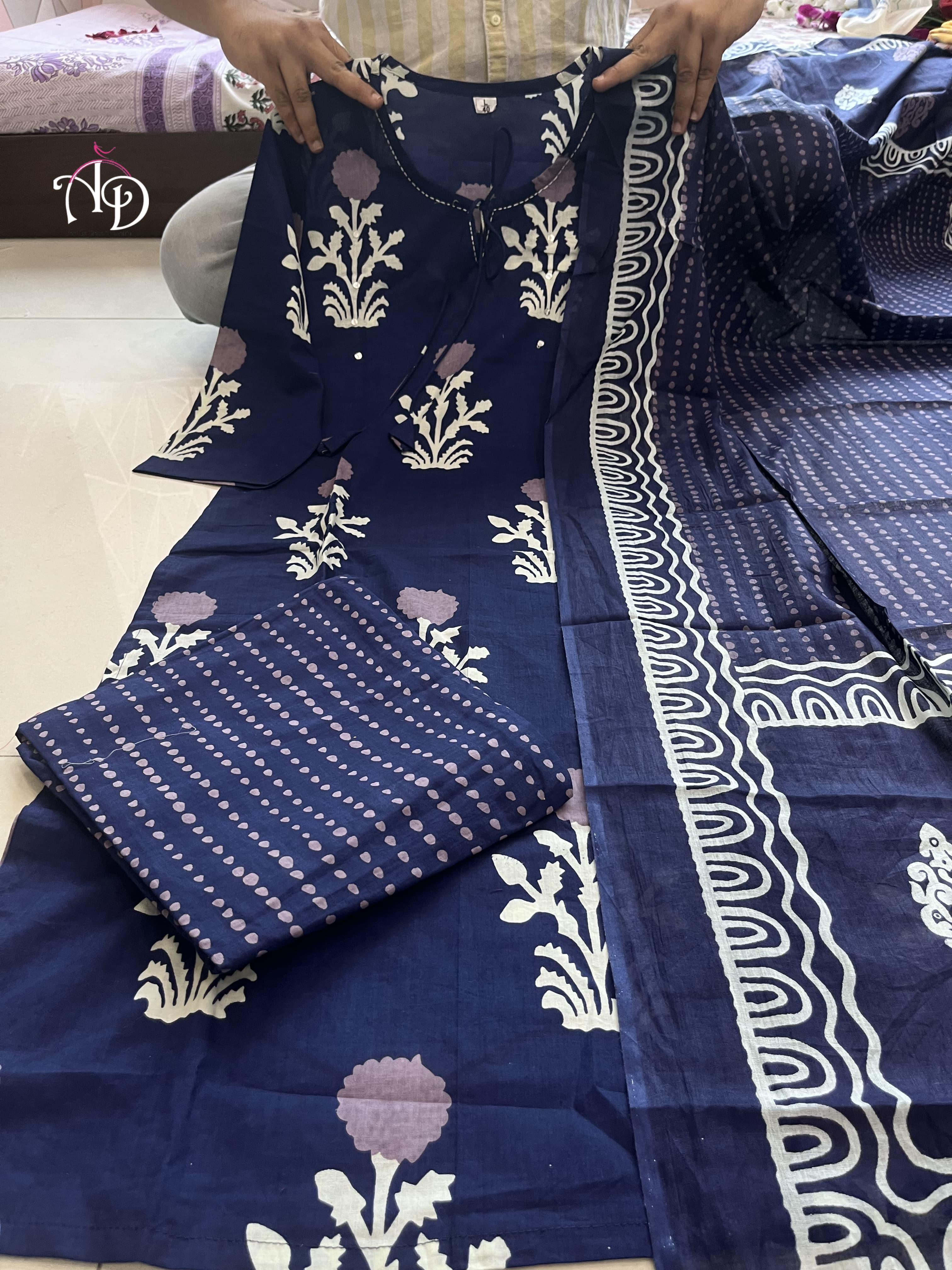 Beautiful Designer Party Wear Pure Cotton Salwar Suit