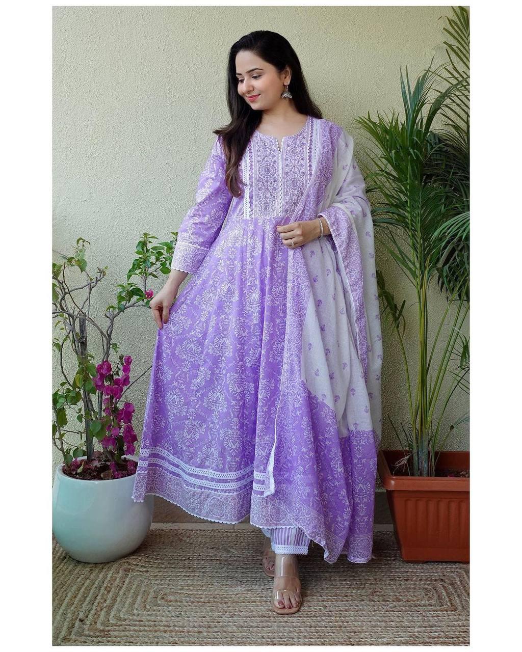 Beautiful Designer Party Wear Pure Cotton Salwar Suit