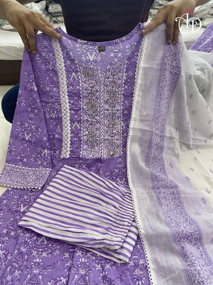Beautiful Designer Party Wear Pure Cotton Salwar Suit
