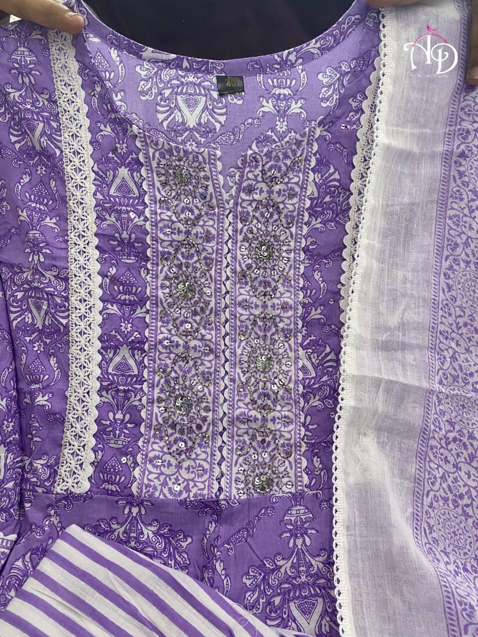 Beautiful Designer Party Wear Pure Cotton Salwar Suit