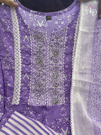 Beautiful Designer Party Wear Pure Cotton Salwar Suit