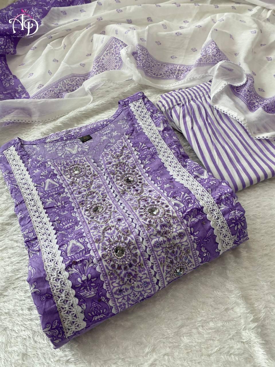 Beautiful Designer Party Wear Pure Cotton Salwar Suit