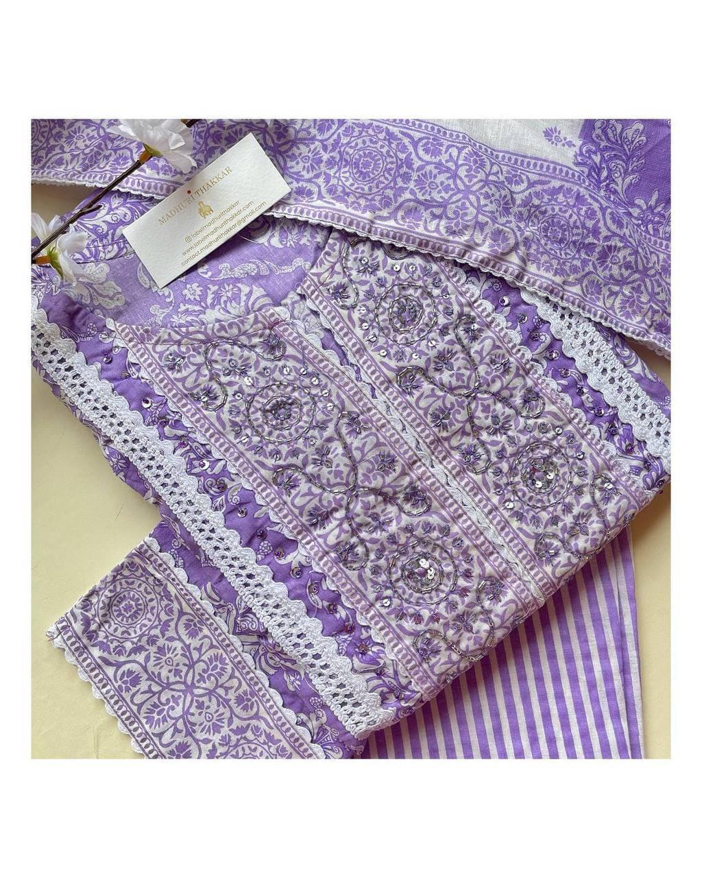 Beautiful Designer Party Wear Pure Cotton Salwar Suit