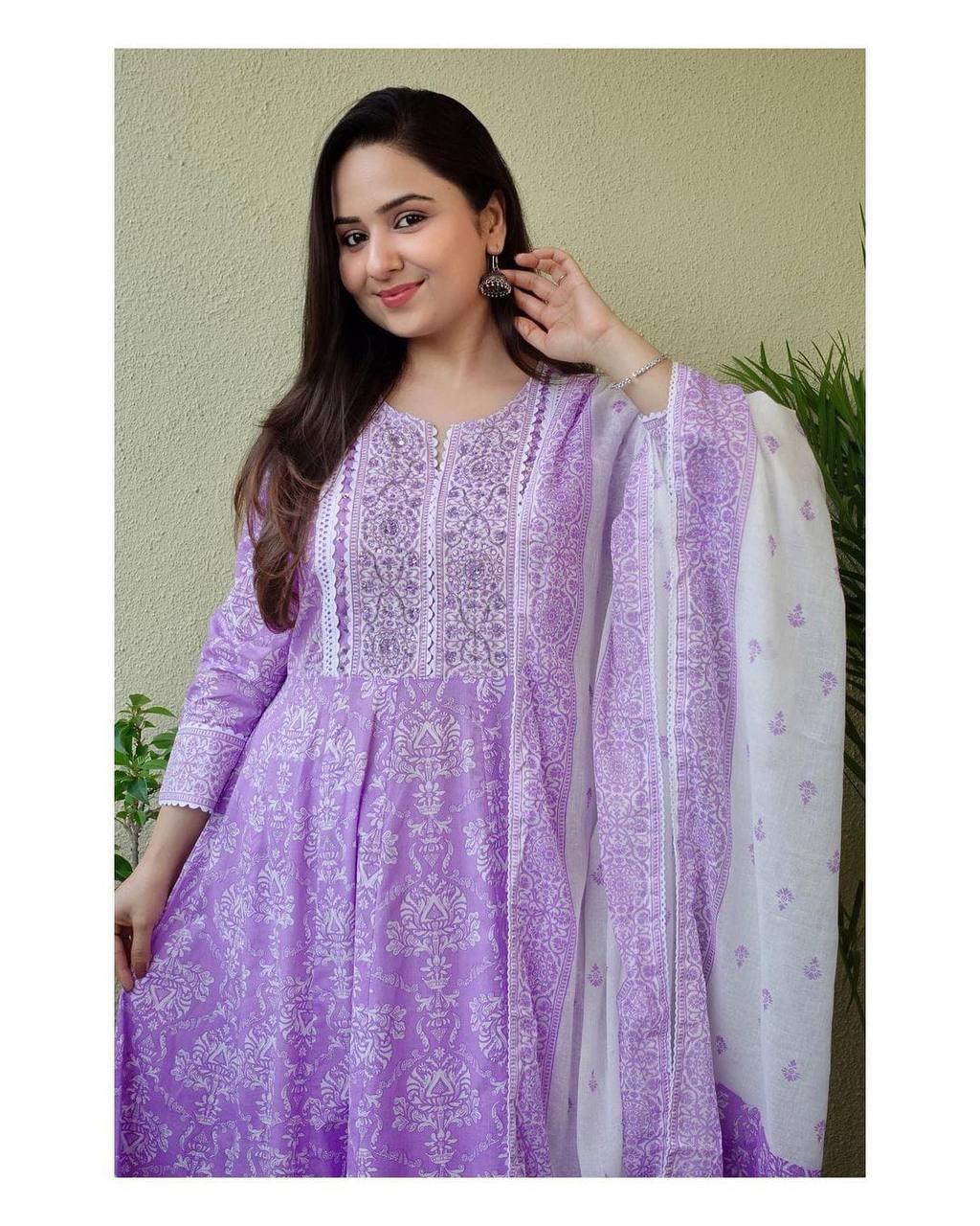 Beautiful Designer Party Wear Pure Cotton Salwar Suit
